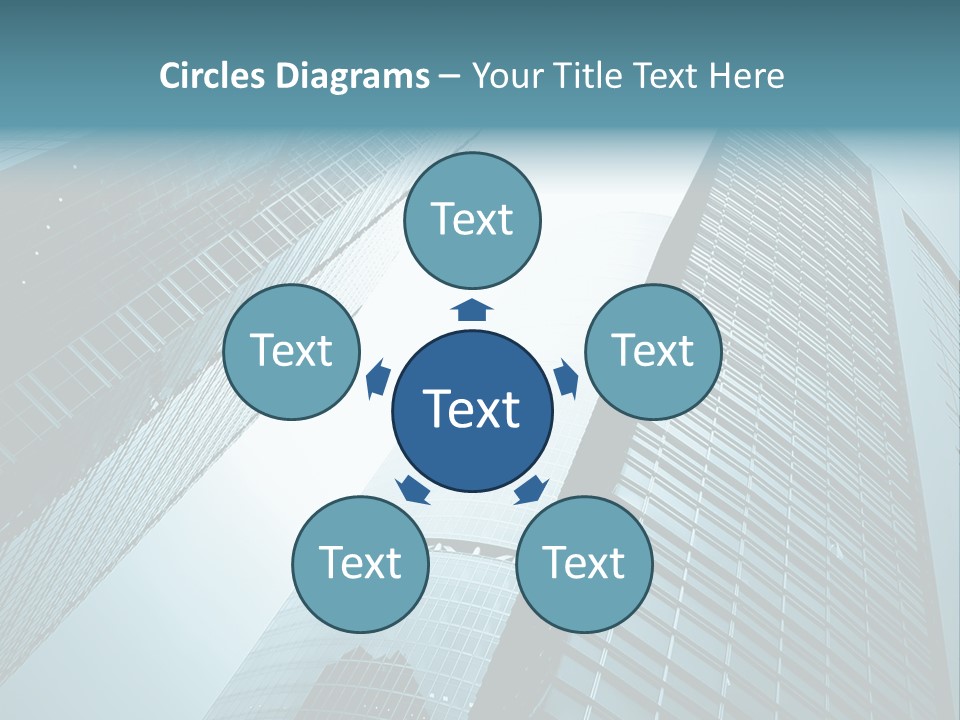 A Group Of Tall Buildings In A City PowerPoint Template