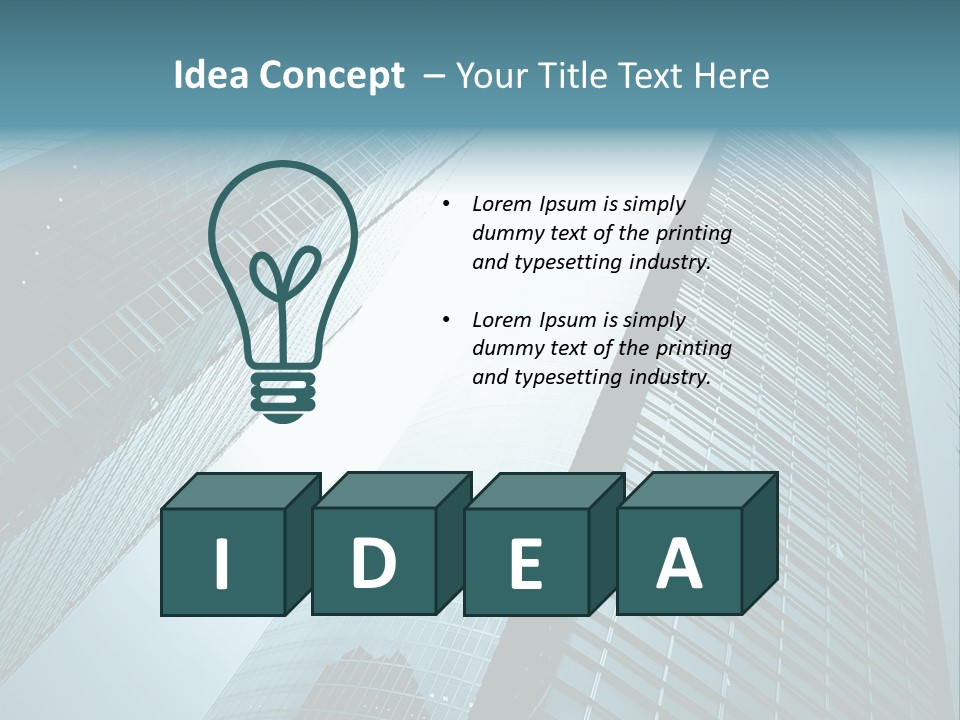 A Group Of Tall Buildings In A City PowerPoint Template