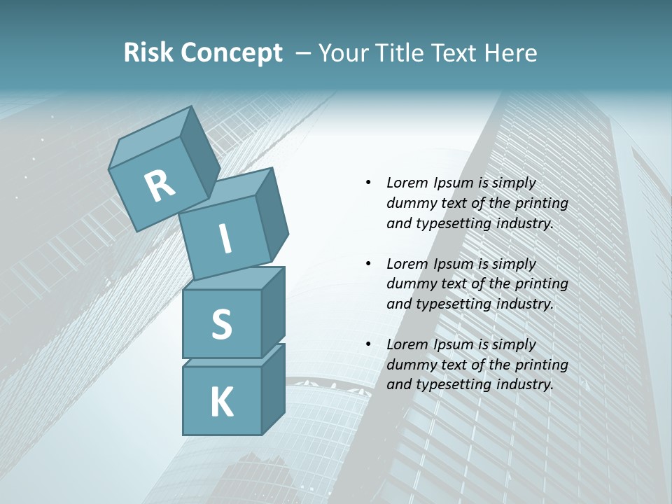 A Group Of Tall Buildings In A City PowerPoint Template