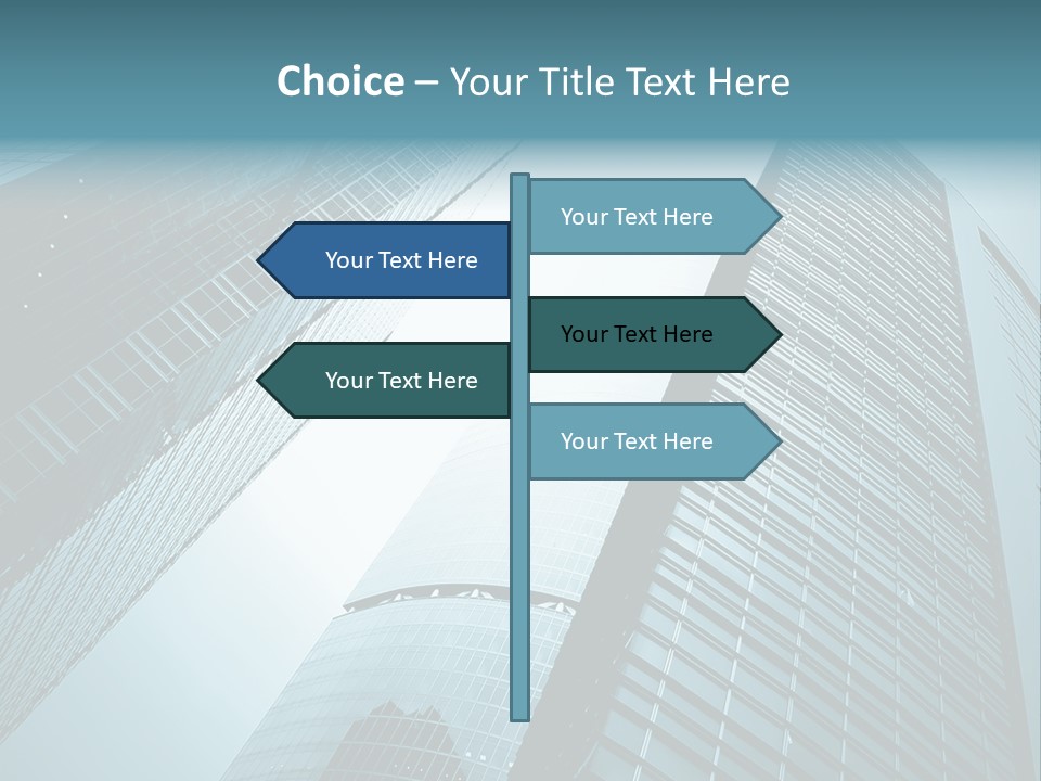 A Group Of Tall Buildings In A City PowerPoint Template