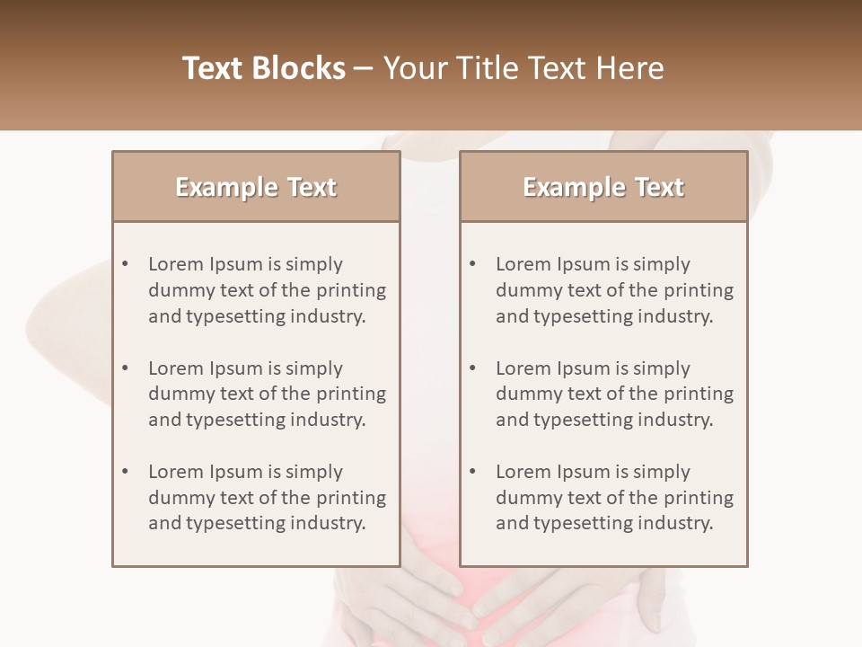 A Woman Holding Her Lower Back In Pain PowerPoint Template