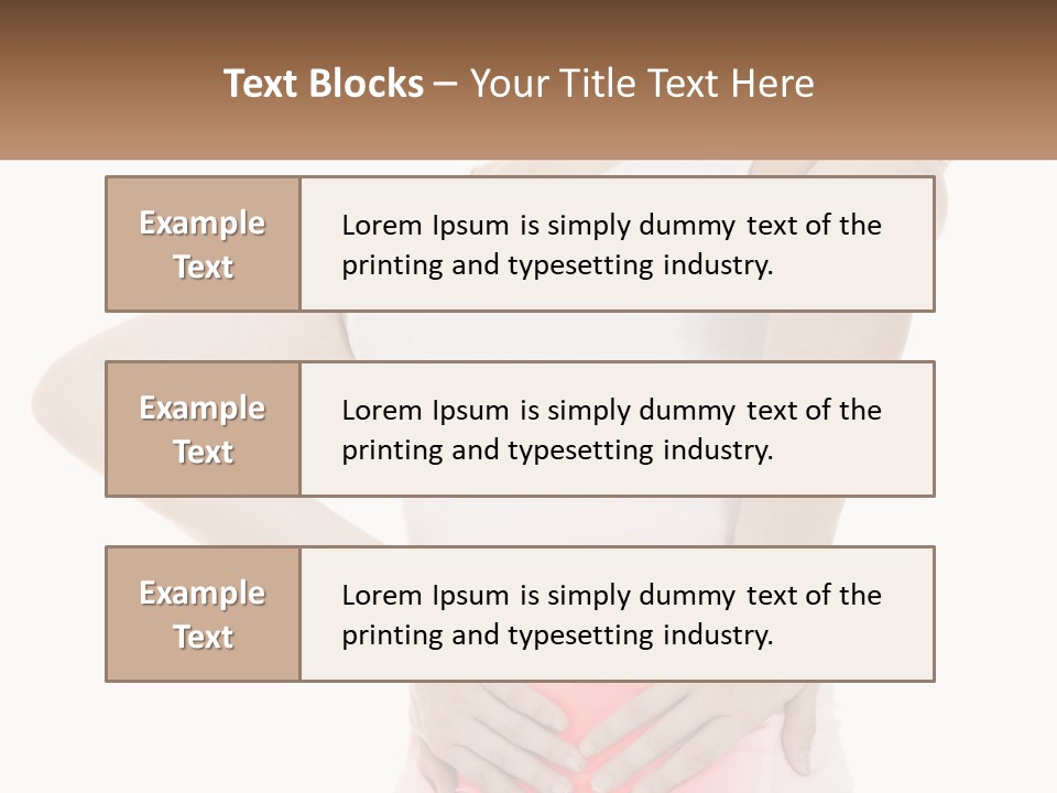 A Woman Holding Her Lower Back In Pain PowerPoint Template