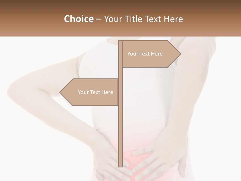 A Woman Holding Her Lower Back In Pain PowerPoint Template