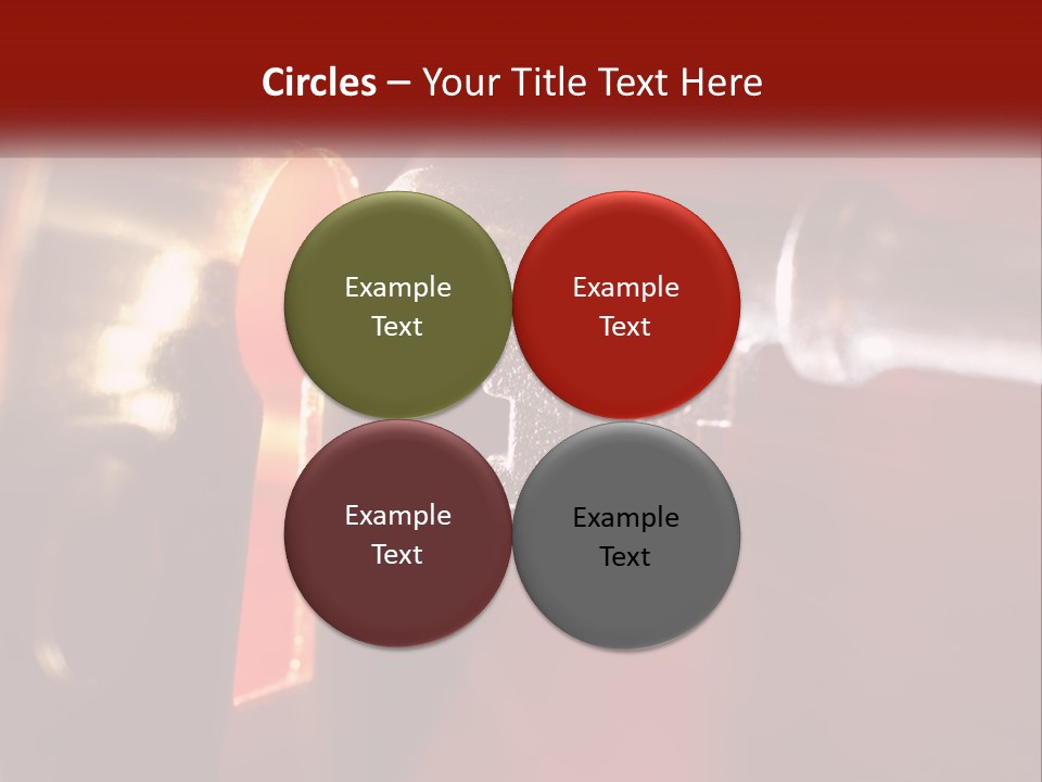 A Key On A Keyhole With A Red Background PowerPoint Template