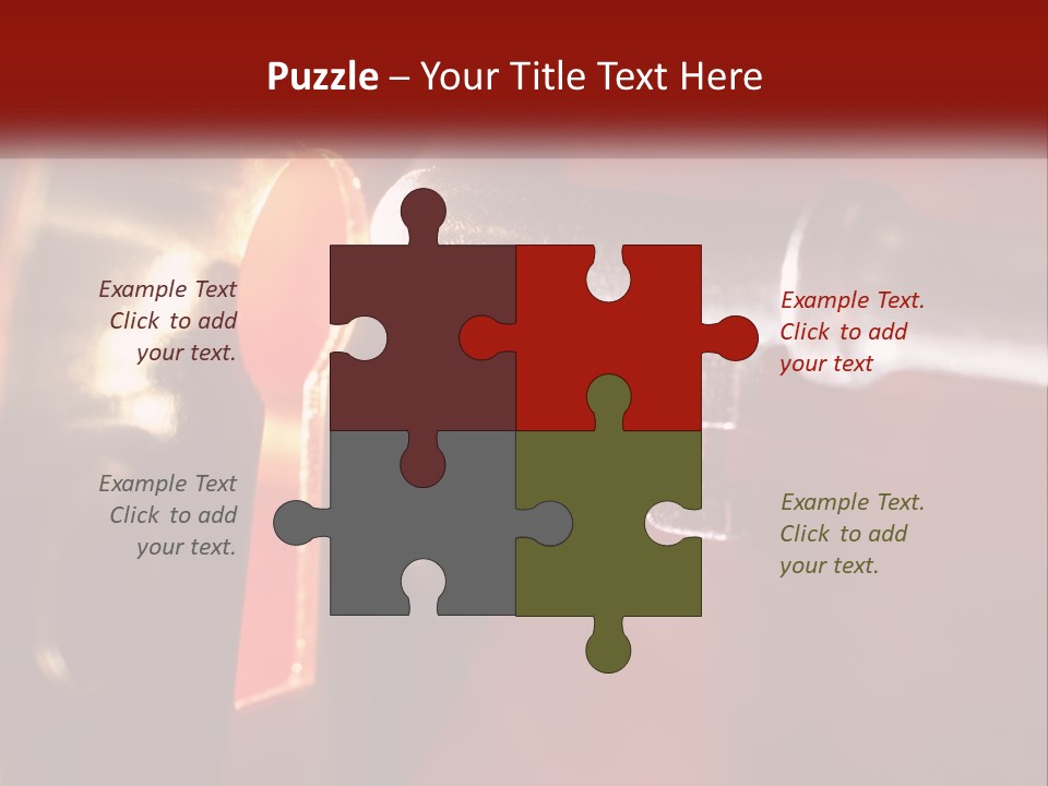 A Key On A Keyhole With A Red Background PowerPoint Template