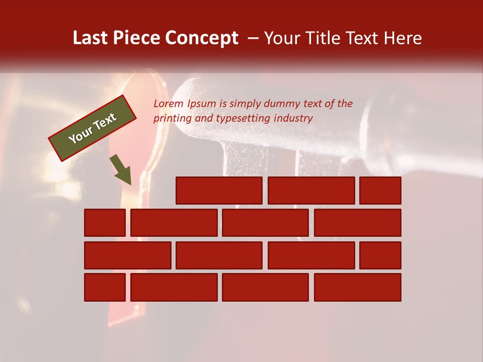 A Key On A Keyhole With A Red Background PowerPoint Template