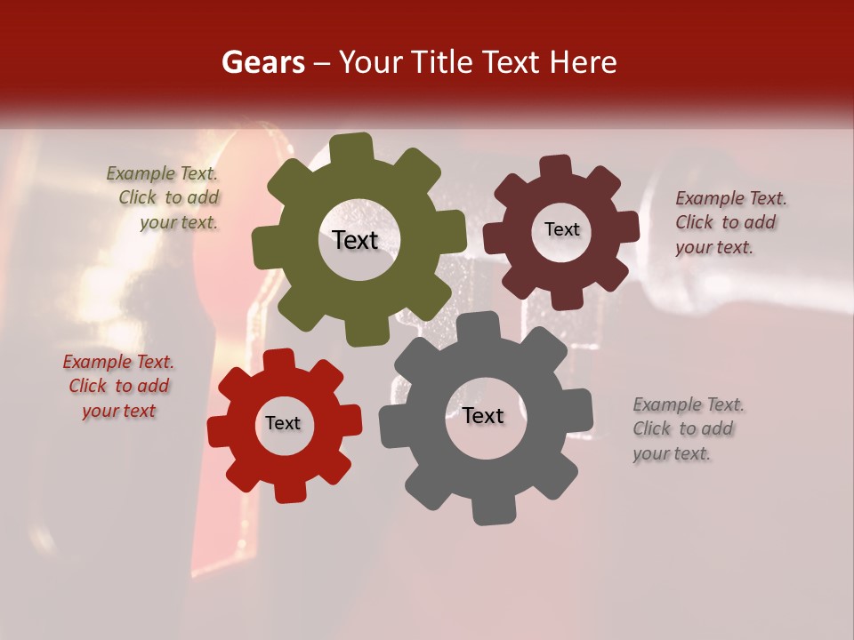 A Key On A Keyhole With A Red Background PowerPoint Template