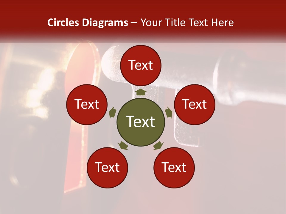 A Key On A Keyhole With A Red Background PowerPoint Template