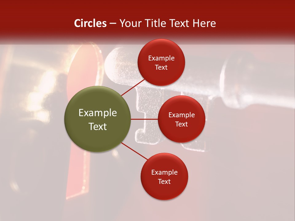 A Key On A Keyhole With A Red Background PowerPoint Template