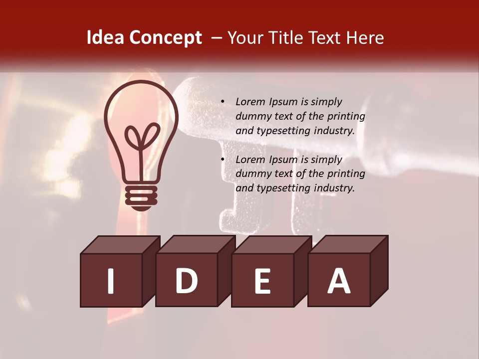 A Key On A Keyhole With A Red Background PowerPoint Template