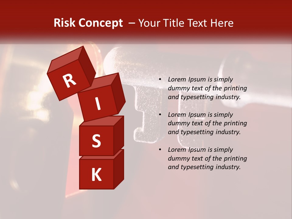 A Key On A Keyhole With A Red Background PowerPoint Template