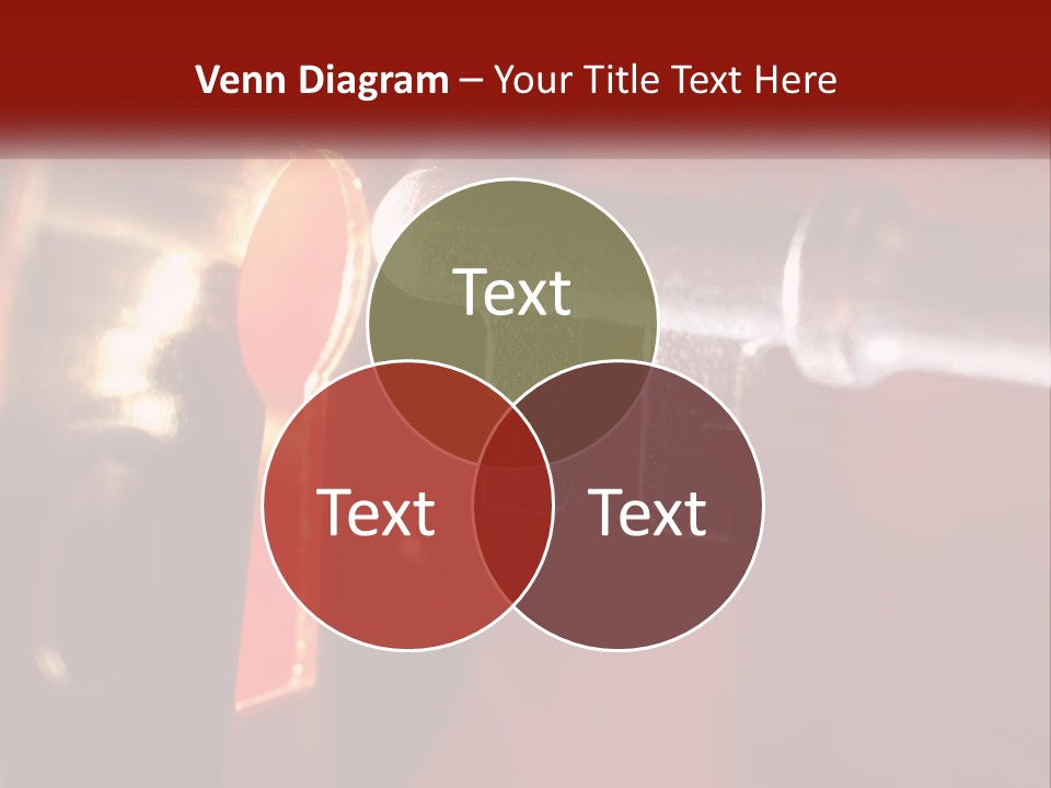 A Key On A Keyhole With A Red Background PowerPoint Template