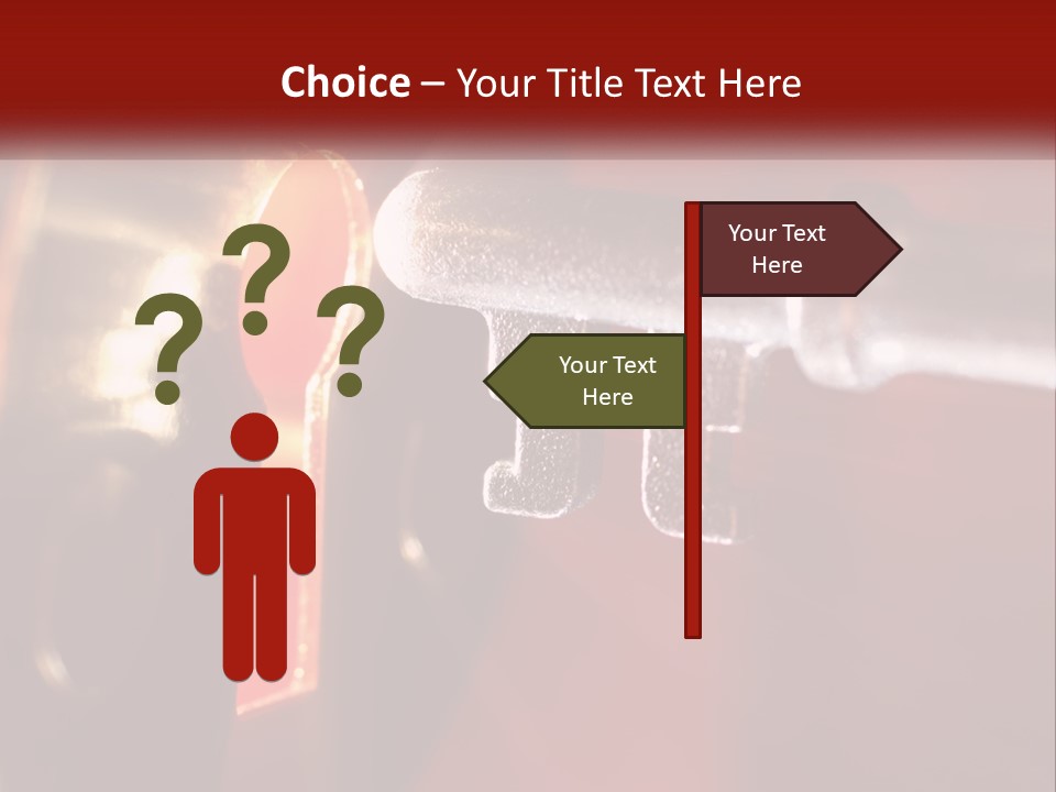 A Key On A Keyhole With A Red Background PowerPoint Template
