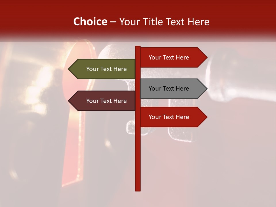 A Key On A Keyhole With A Red Background PowerPoint Template