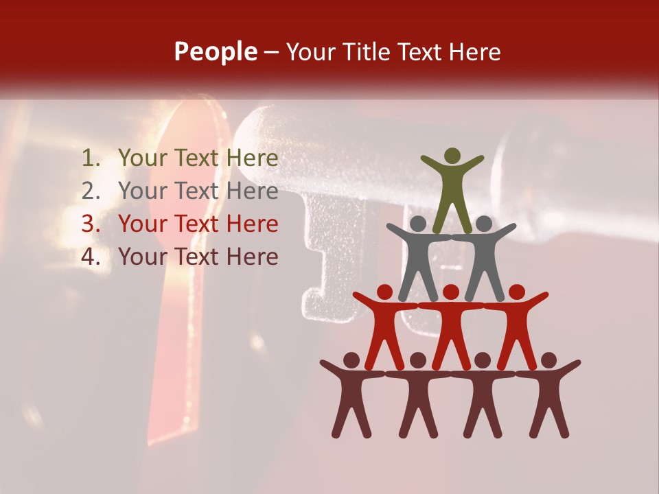 A Key On A Keyhole With A Red Background PowerPoint Template