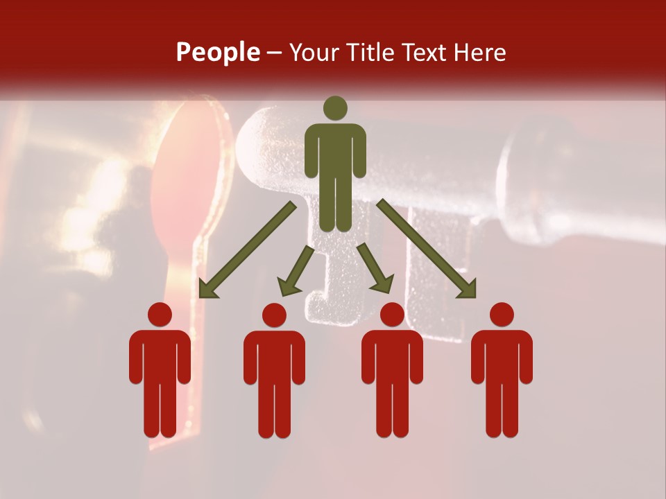 A Key On A Keyhole With A Red Background PowerPoint Template
