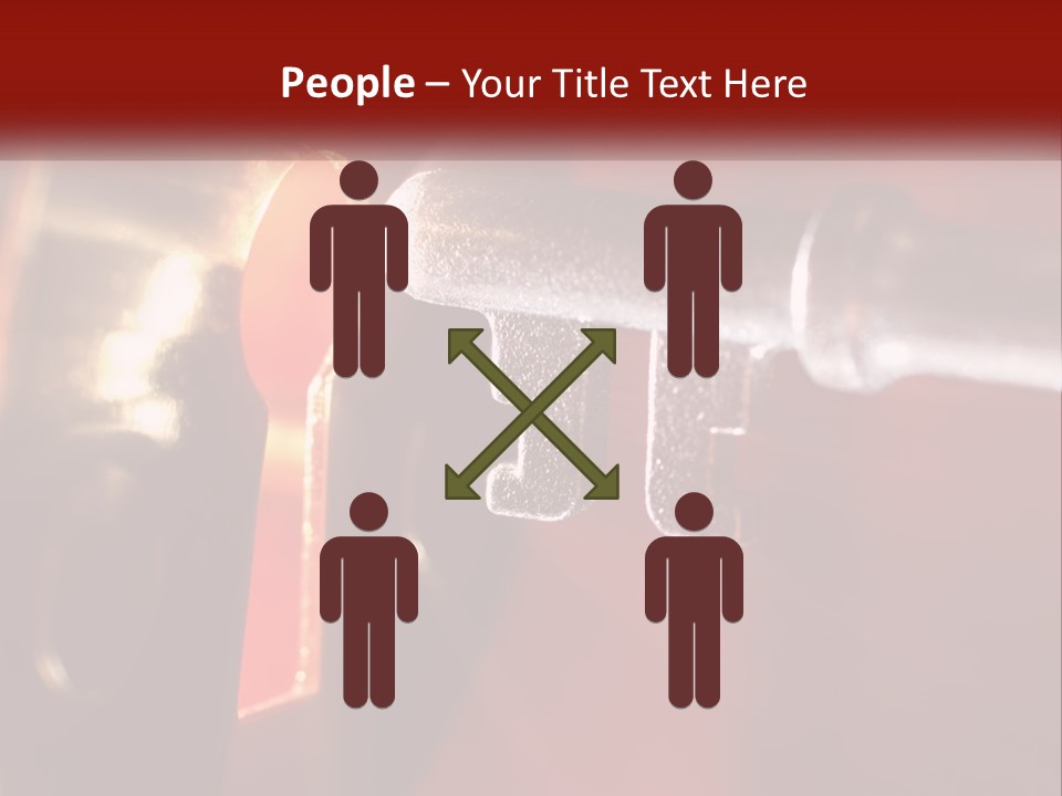 A Key On A Keyhole With A Red Background PowerPoint Template