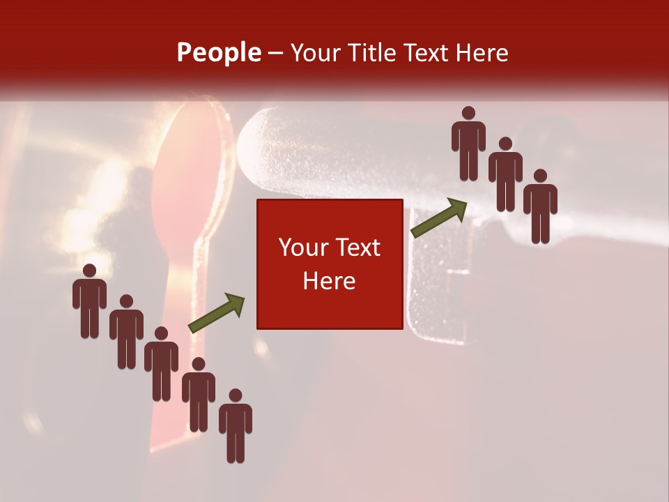 A Key On A Keyhole With A Red Background PowerPoint Template