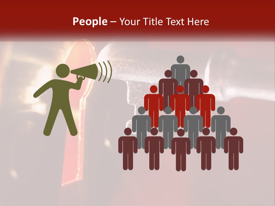 A Key On A Keyhole With A Red Background PowerPoint Template