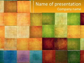A Colorful Background With Squares Of Different Colors PowerPoint Template