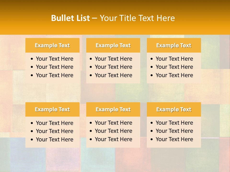 A Colorful Background With Squares Of Different Colors PowerPoint Template
