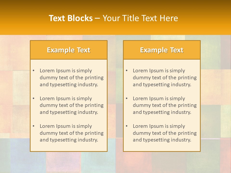 A Colorful Background With Squares Of Different Colors PowerPoint Template