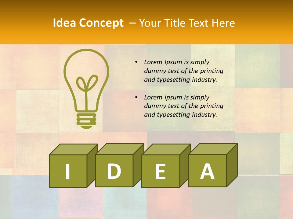 A Colorful Background With Squares Of Different Colors PowerPoint Template