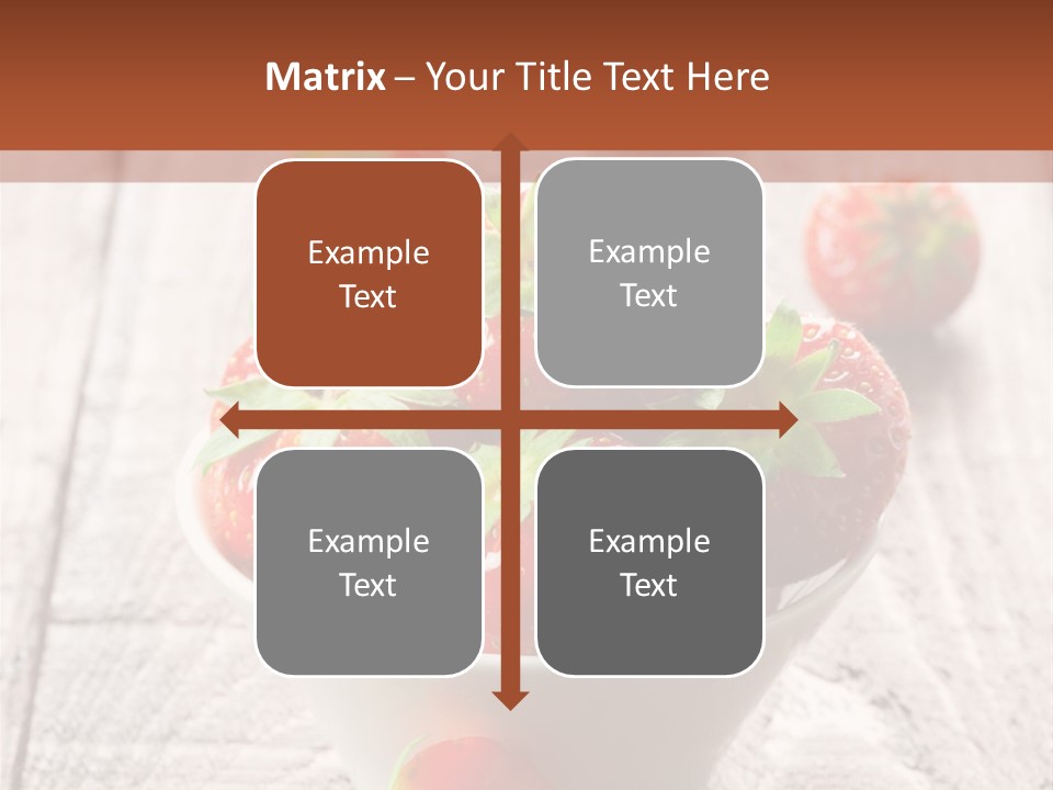 A Bowl Of Strawberries On A Wooden Table PowerPoint Template