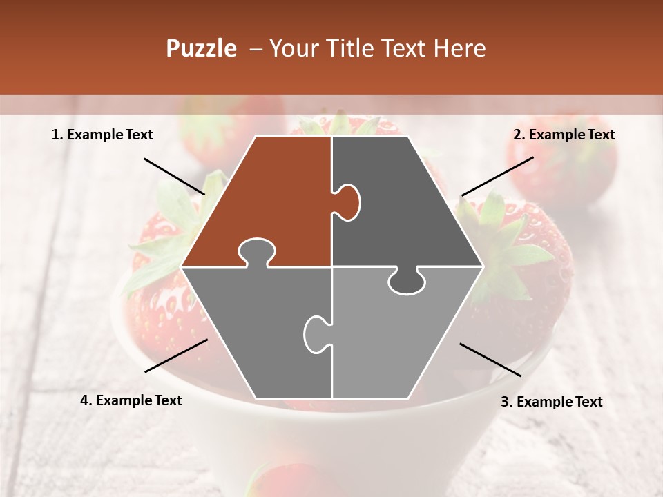 A Bowl Of Strawberries On A Wooden Table PowerPoint Template