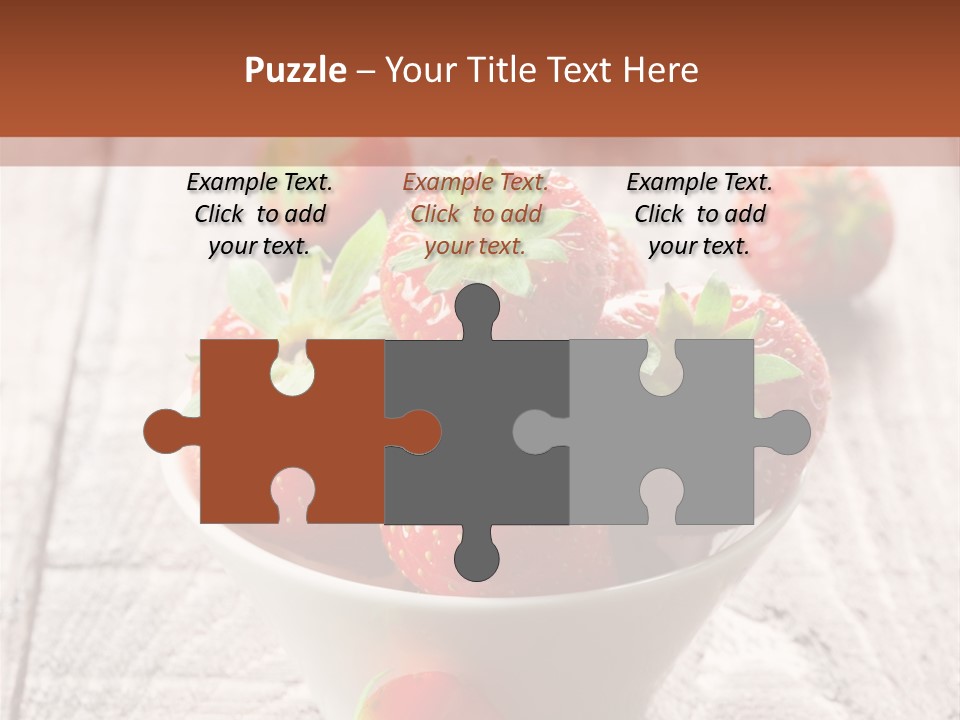 A Bowl Of Strawberries On A Wooden Table PowerPoint Template
