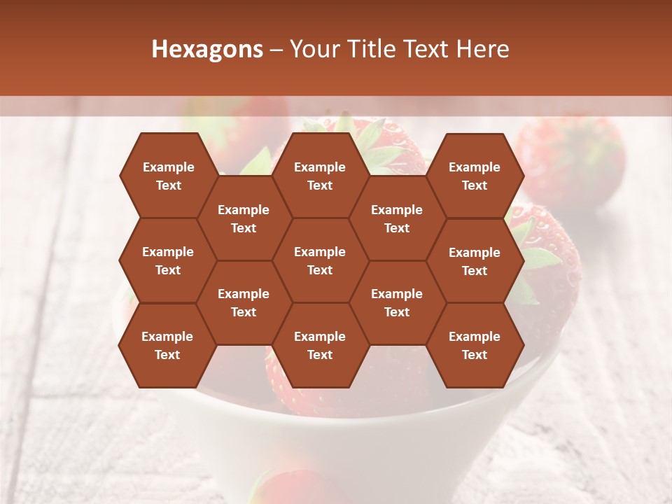 A Bowl Of Strawberries On A Wooden Table PowerPoint Template