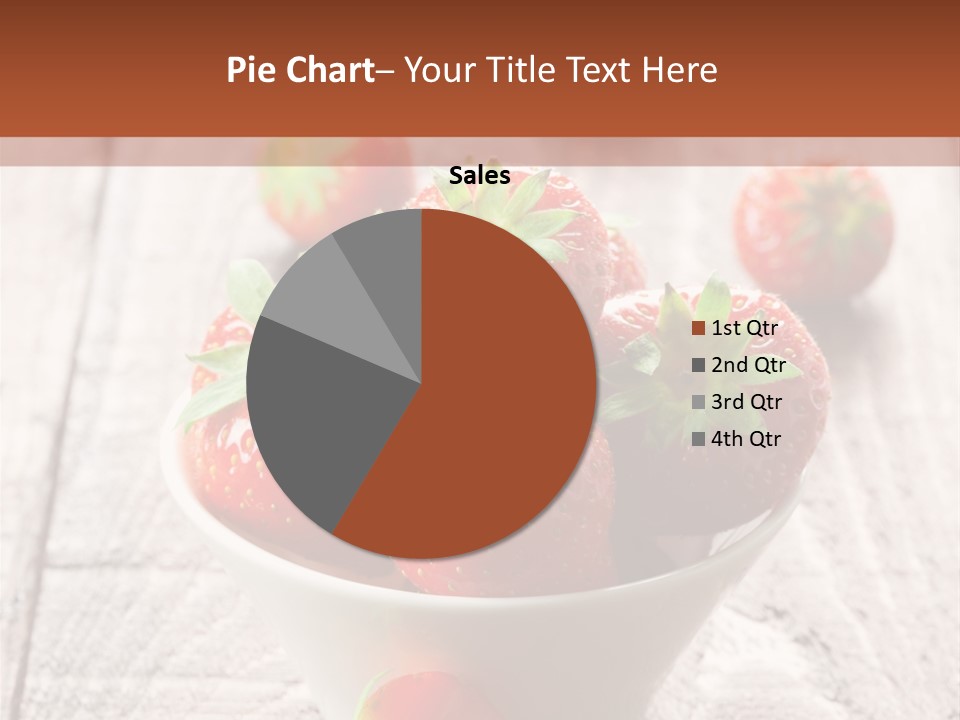 A Bowl Of Strawberries On A Wooden Table PowerPoint Template