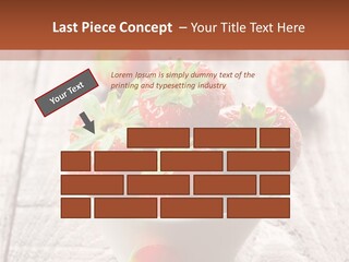 A Bowl Of Strawberries On A Wooden Table PowerPoint Template