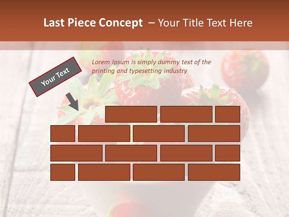 A Bowl Of Strawberries On A Wooden Table PowerPoint Template
