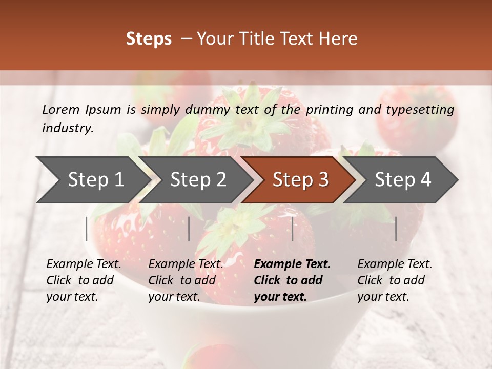 A Bowl Of Strawberries On A Wooden Table PowerPoint Template