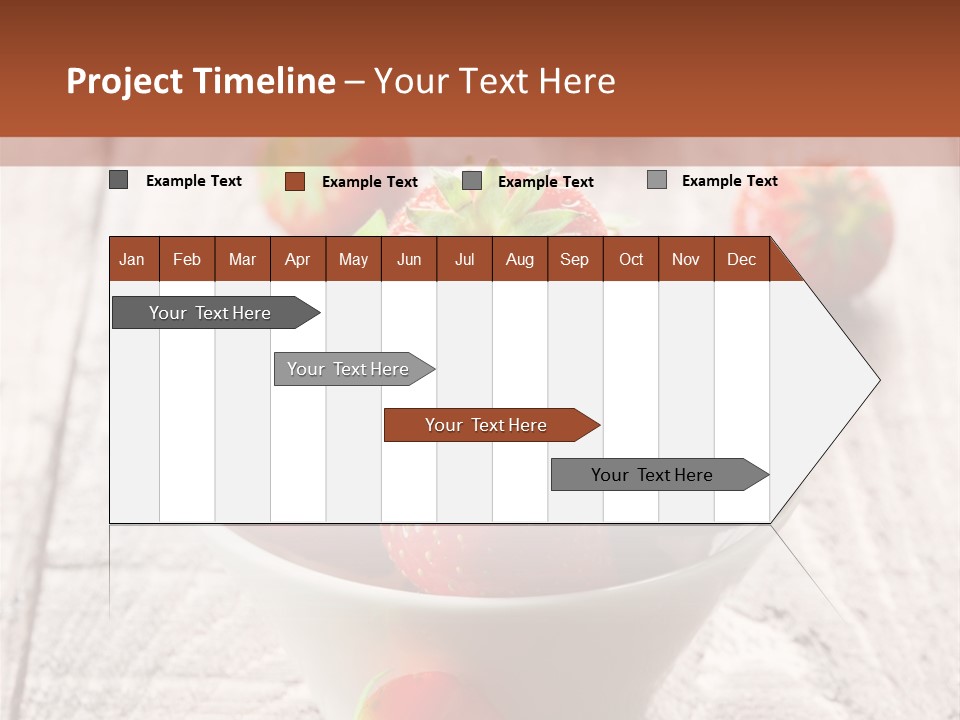 A Bowl Of Strawberries On A Wooden Table PowerPoint Template