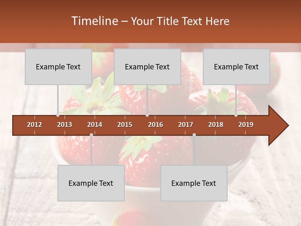 A Bowl Of Strawberries On A Wooden Table PowerPoint Template