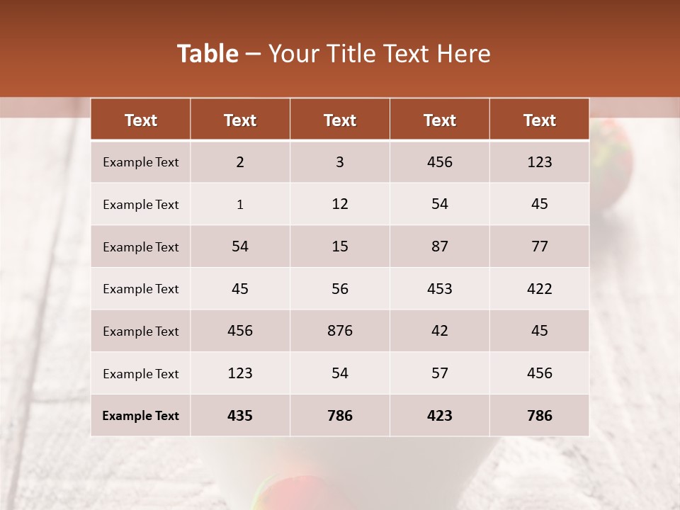 A Bowl Of Strawberries On A Wooden Table PowerPoint Template