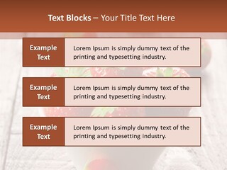 A Bowl Of Strawberries On A Wooden Table PowerPoint Template