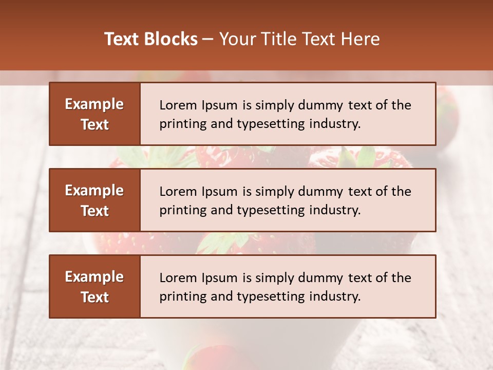 A Bowl Of Strawberries On A Wooden Table PowerPoint Template