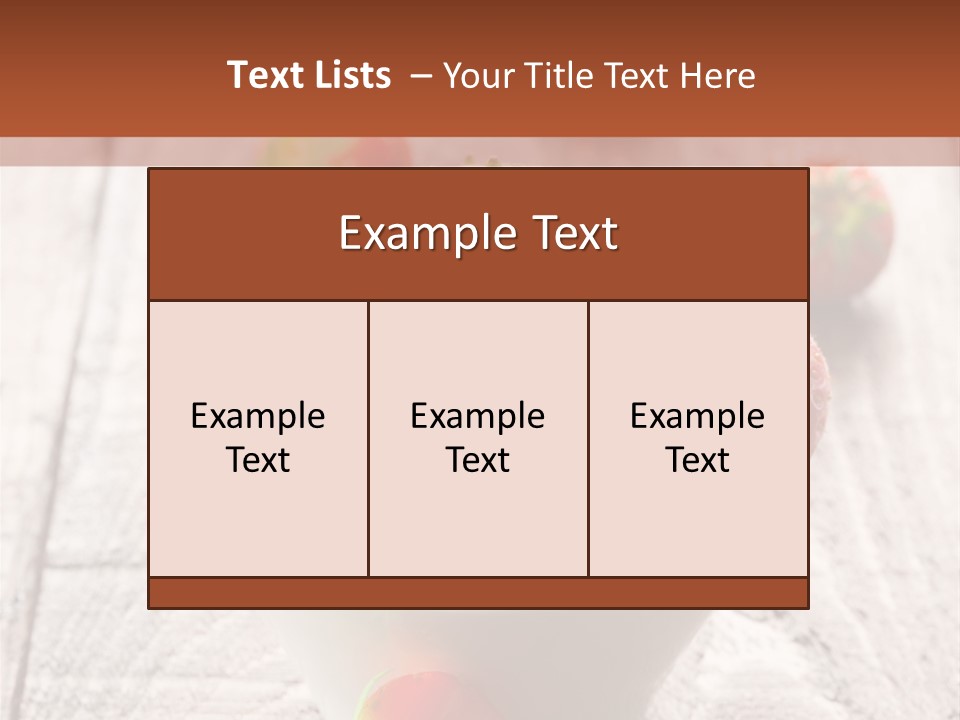A Bowl Of Strawberries On A Wooden Table PowerPoint Template