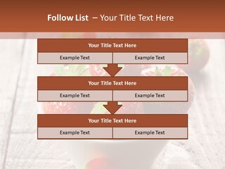 A Bowl Of Strawberries On A Wooden Table PowerPoint Template