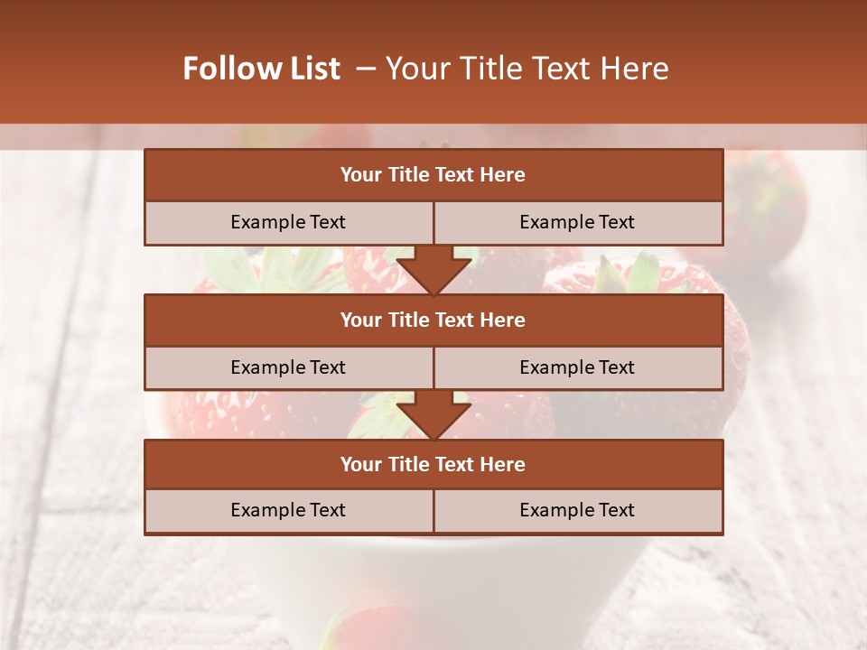 A Bowl Of Strawberries On A Wooden Table PowerPoint Template