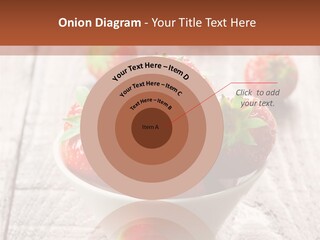 A Bowl Of Strawberries On A Wooden Table PowerPoint Template