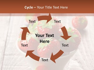 A Bowl Of Strawberries On A Wooden Table PowerPoint Template