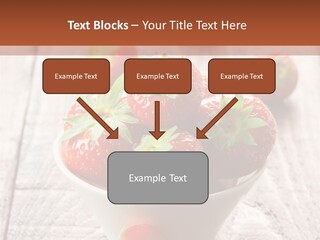 A Bowl Of Strawberries On A Wooden Table PowerPoint Template
