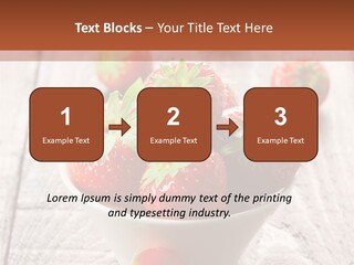 A Bowl Of Strawberries On A Wooden Table PowerPoint Template