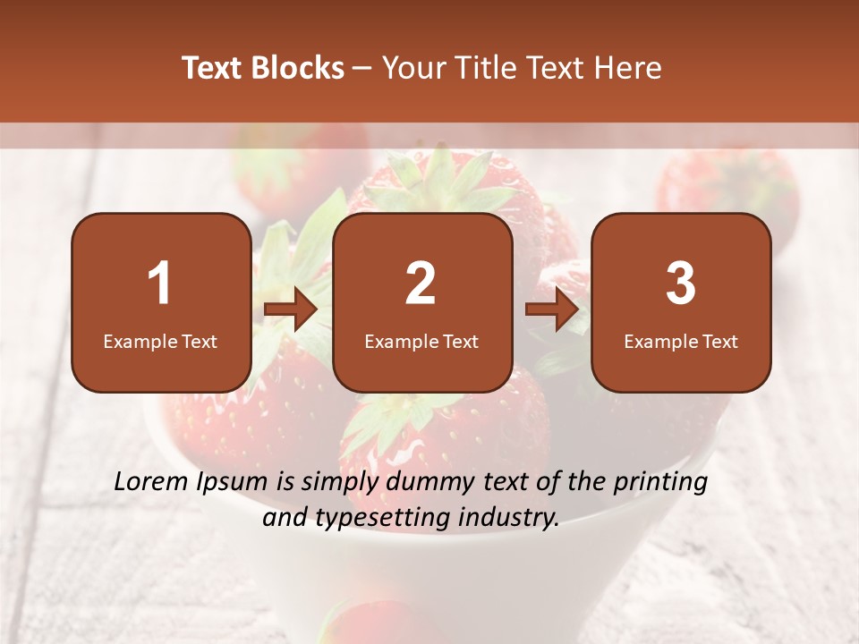 A Bowl Of Strawberries On A Wooden Table PowerPoint Template