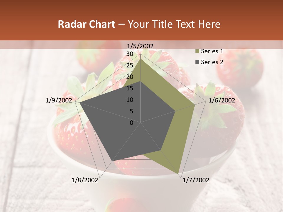 A Bowl Of Strawberries On A Wooden Table PowerPoint Template