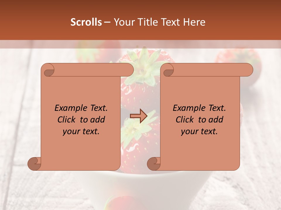 A Bowl Of Strawberries On A Wooden Table PowerPoint Template